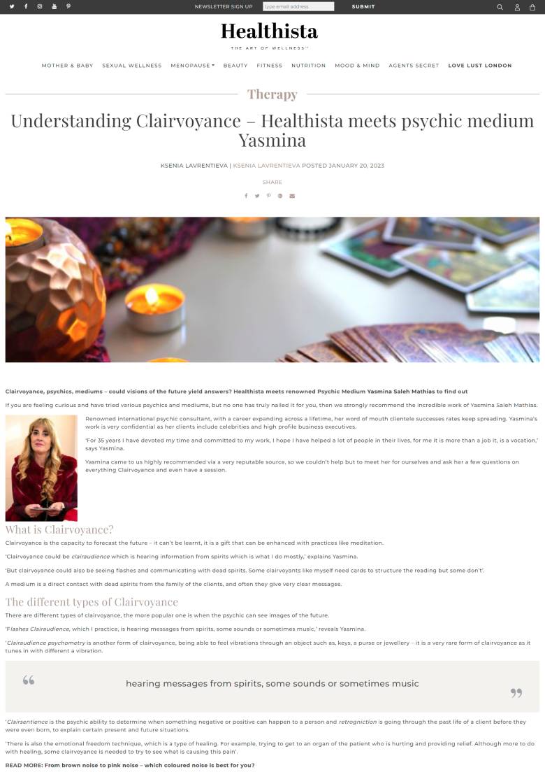 Understanding Clairvoyance – Healthista meets psychic medium Yasmina